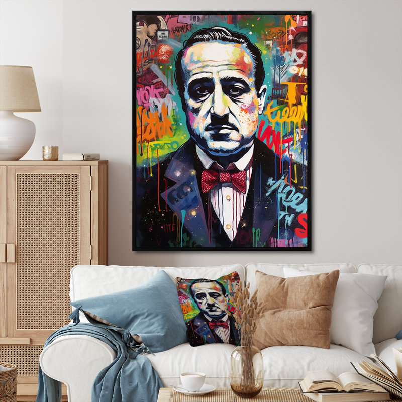 Iconic Pop Art II - reproduction sur toile, H 32 po x l 16 po x P 1 po, Cadre flottant noir