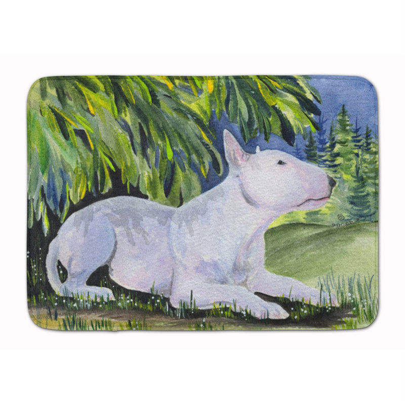Tapis pour salle de bain en mousse à mémoire de forme bull terrier