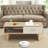 Boho Rectangle Coffee Table with Solid Wood Legs & Sliding Storage Drawer, Modern Living Room or Office Center Table-2106563044