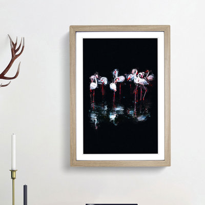Reflection of Flamingos in Abstract - Picture Frame Graphic Art Print