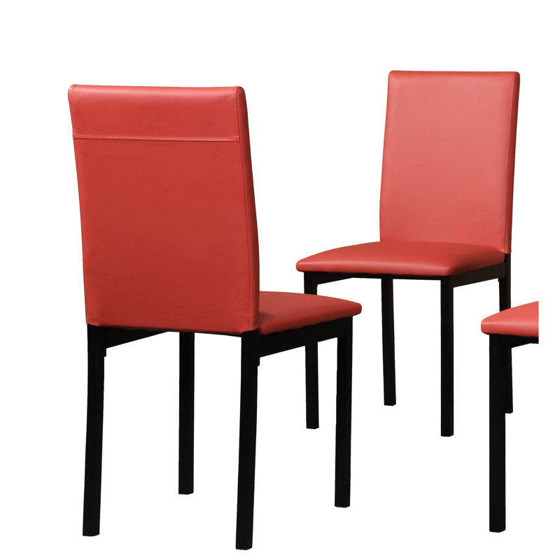 Chaises de salle à manger rouges avec structure en métal et sièges en similicuir, de 4 - Combinaisons de sièges rayonnantes captivantes
