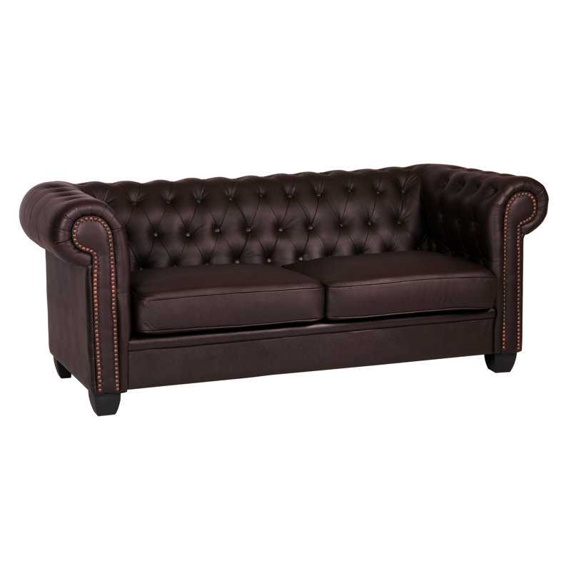 Felix Faux Leather Loveseat, Brown
