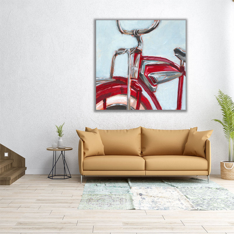 Retro Cycle II - reproduction d'art sur toile, H 24 po x l 24 po