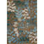 Tapis brun 5 pi x 8 pi à feuilles botaniques