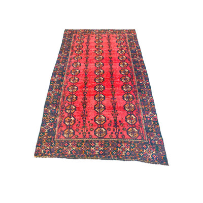 4x7 Red and Navy Turkish Tribal Rug