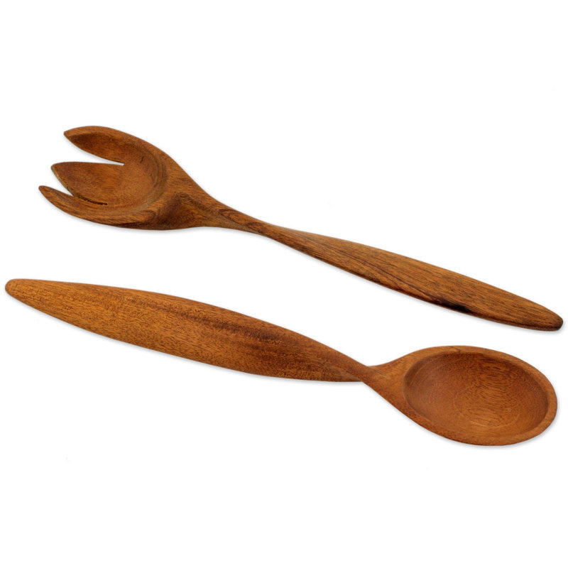 Ensemble 2 pièces de salade en bois Georgiann