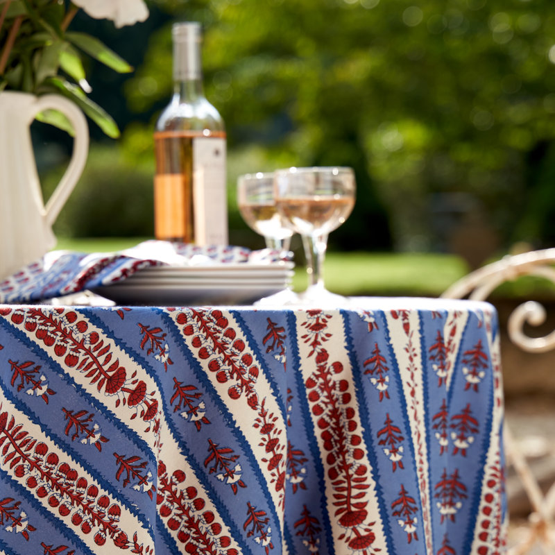 Nappe Charlemont, Carré 90 po, Bleu/rouge