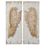 2 panneaux de suspension à oreilles en plumes, blanc vieilli, 42 po x 15,5 po, rendent votre salon, votre couloir de salle à manger plus attrayant avec deux décorations murales