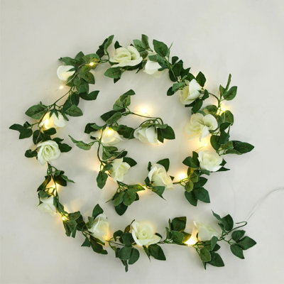  Rose Vine Photo Clips With Lights, Green