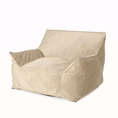 Fauteuil à billes en velours avec accoudoirs