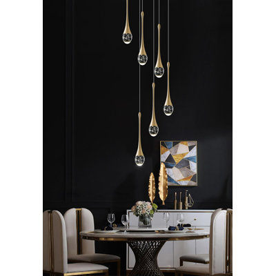 Luminaire suspendu en métal 6 lumières