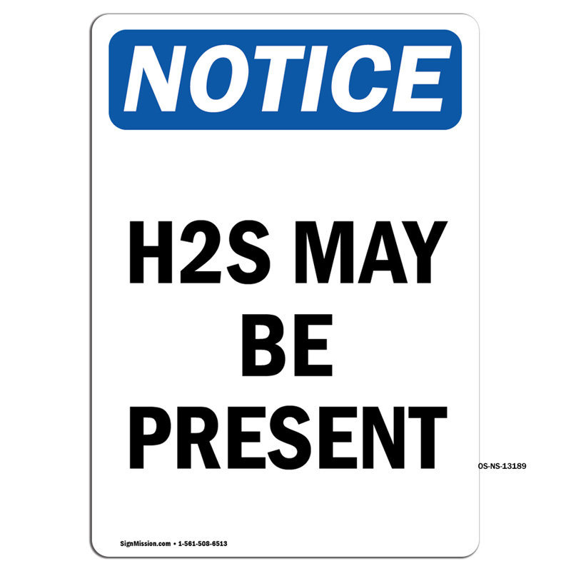 H2S May Be Present Sign