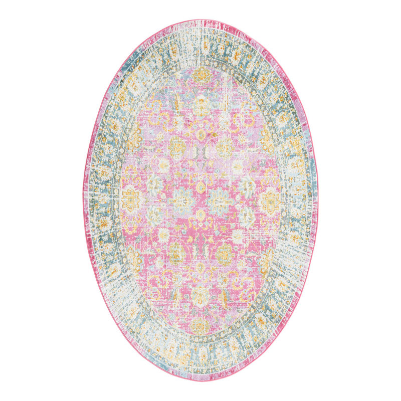 Haefner Floral Indoor Rug, Oval 5'5" x 8'