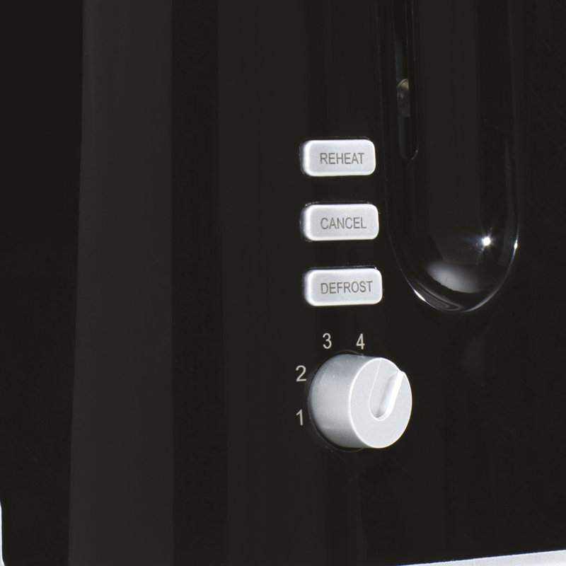2-Slice Toaster with Chrome Band, Black