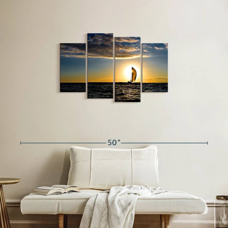 Sailboat Sunrise, H 22 po x l 36 po
