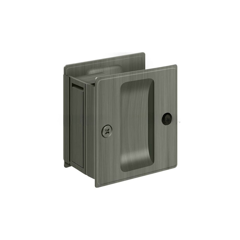 Serrure de poche Deltana SDP25U15A, passage de 2 1/2 po x 2 3/4 po en nickel antique, Nickel antique