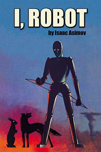 « i, robot » par isaac asimov, affiche rétro