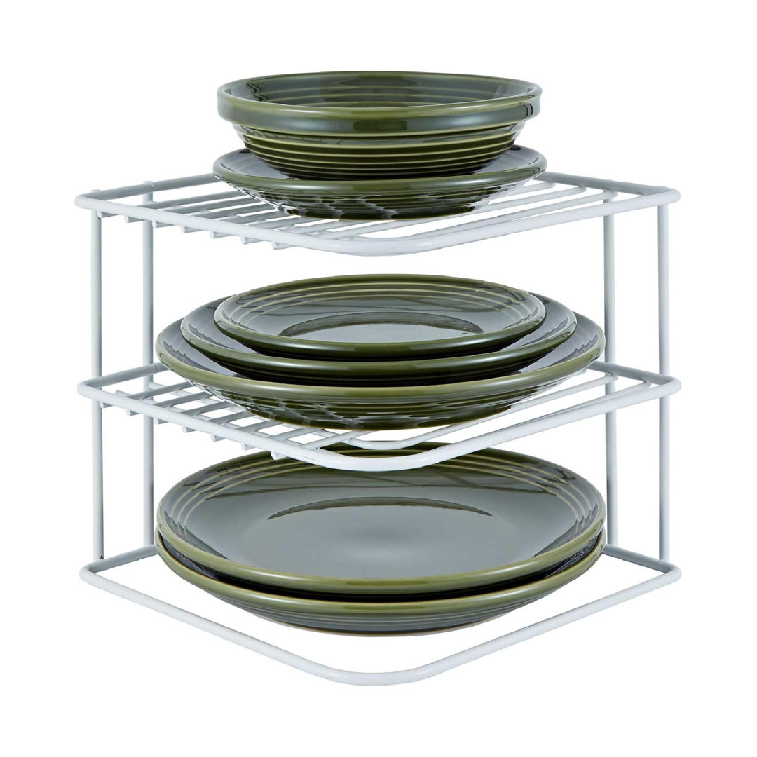 Buckingham 3 Tier Corner Plate Rack Kitchen Cupboard Tidy Storage Organiser 23 Cm