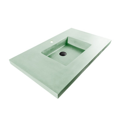 Newterra Concrete Handmade Rectangular Console Bathroom Sink