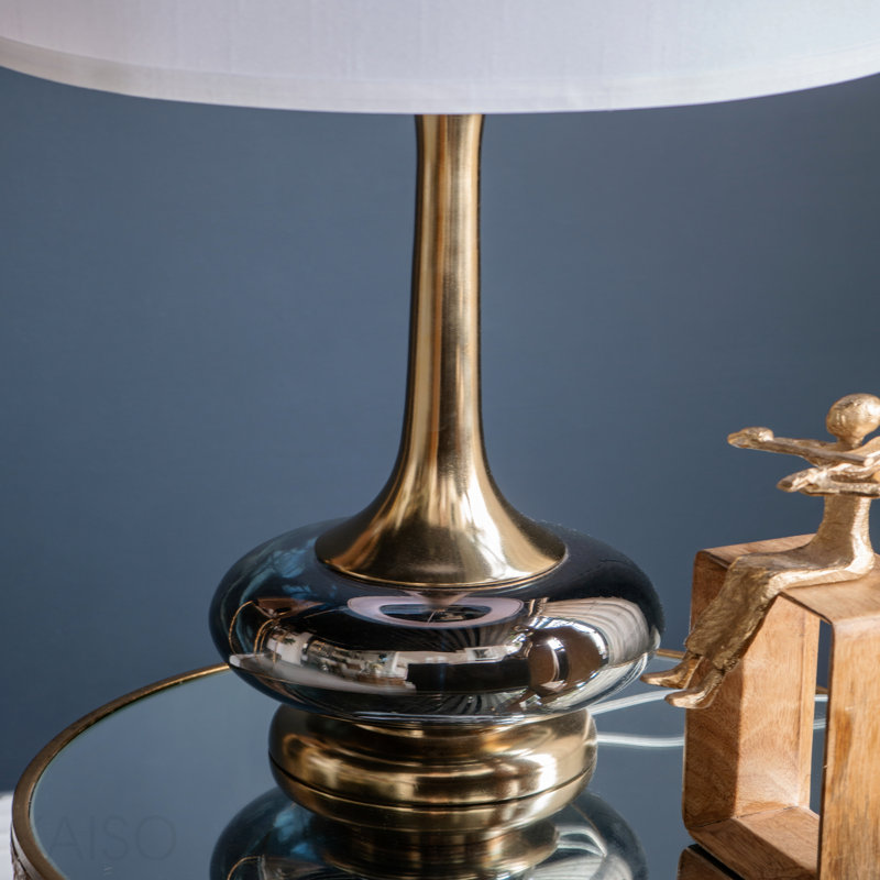 Lampe de table avec tambour en verre D15x29 "(assemblage de l'abat-jour requis)