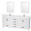 Base de meuble-lavabo autoportant double 79 po avec miroir 70 po Sheffield-31336916