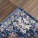 Tapis géométrique bleu / blanc en polypropylène tissé à la machine