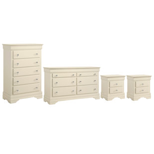Ensemble de chambre en bois massif 4 pièces Barvelle