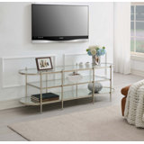 Mayamiko Oval TV Stand in Clear & Champagne
