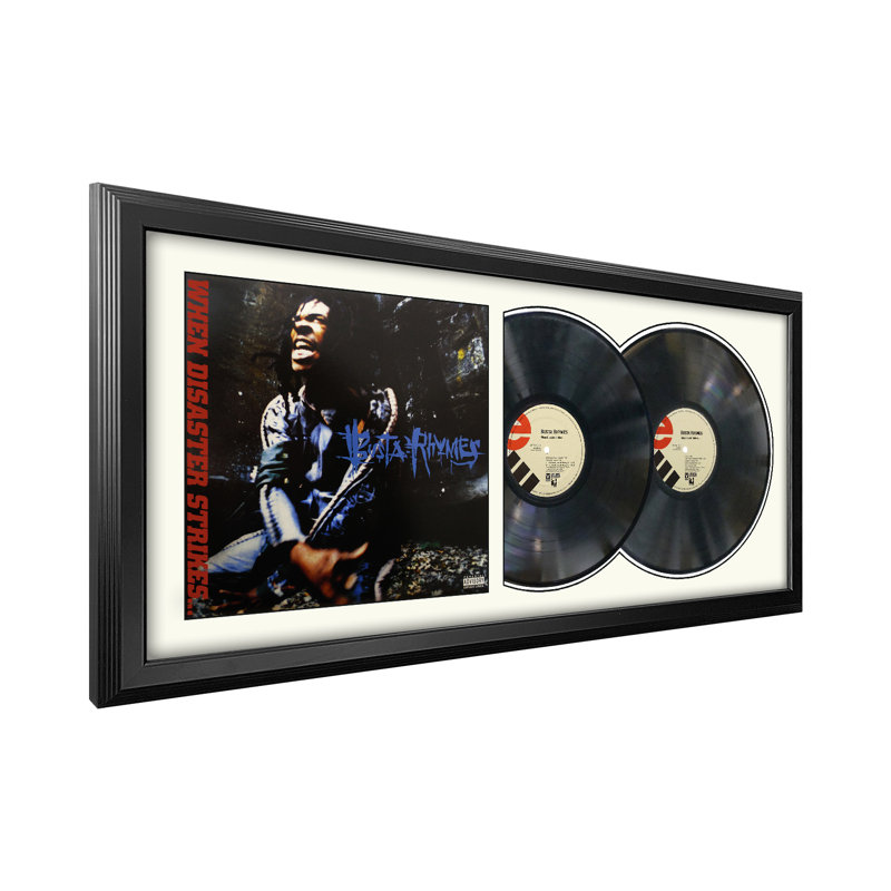 Busta Rhimes "When Disaster Strikes", double disque encadré avec passe-partout blanc, Blanc