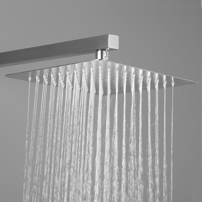 Pomme de douche à pluie réglable, Nickel brossé