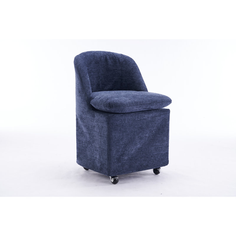 Ensemble de 2 chaises de salle à manger en chenille avec roues universelles pour le confort et la mobilité, parfait pour les salles à manger modernes.