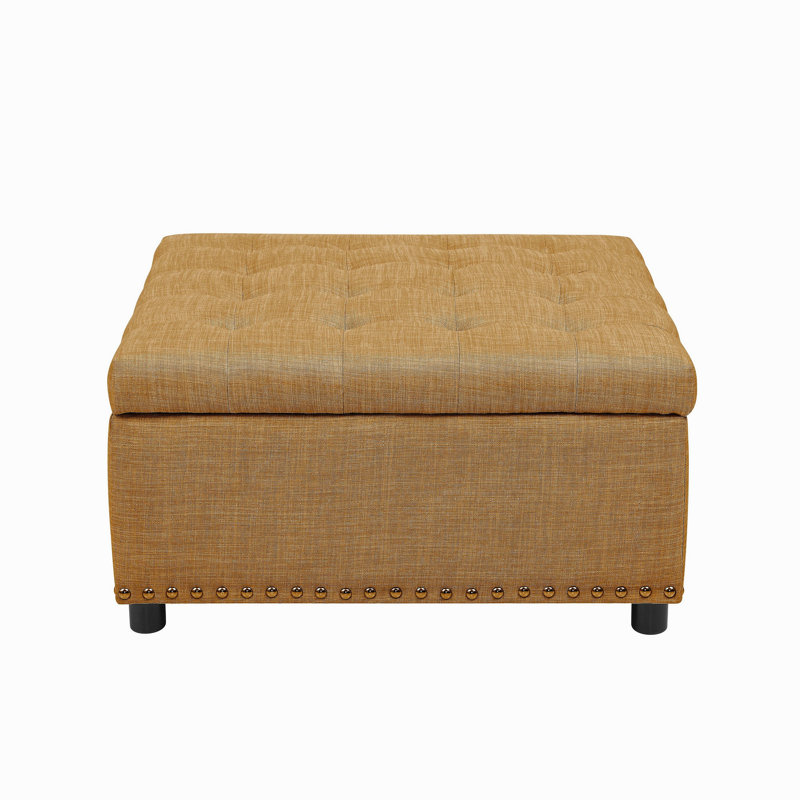 Tufted Storage Ottoman, Ginger