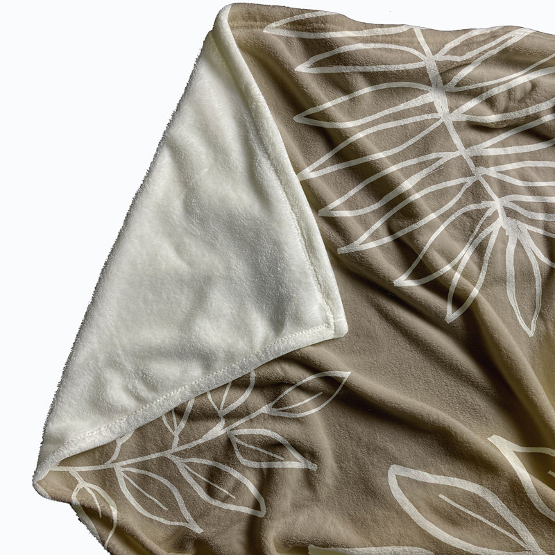 Tiernan Plain Weave / Muslin Throw Blanket, Taupe