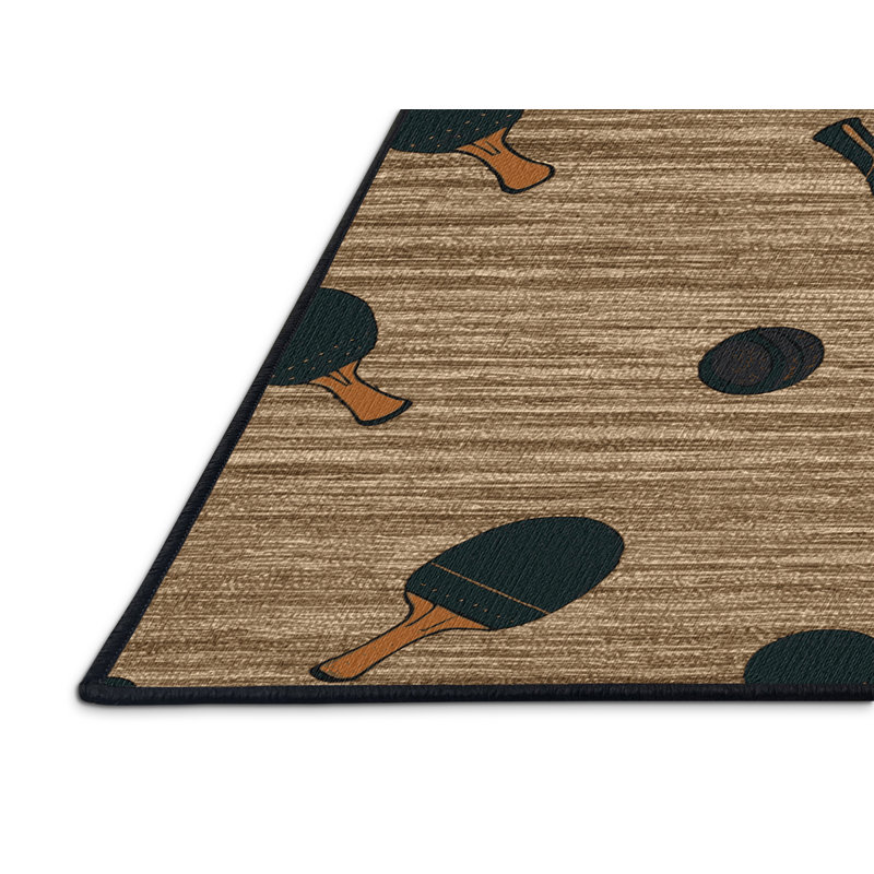 Washable Table Tennis Sports Area Rug, Runner 2' x 4'