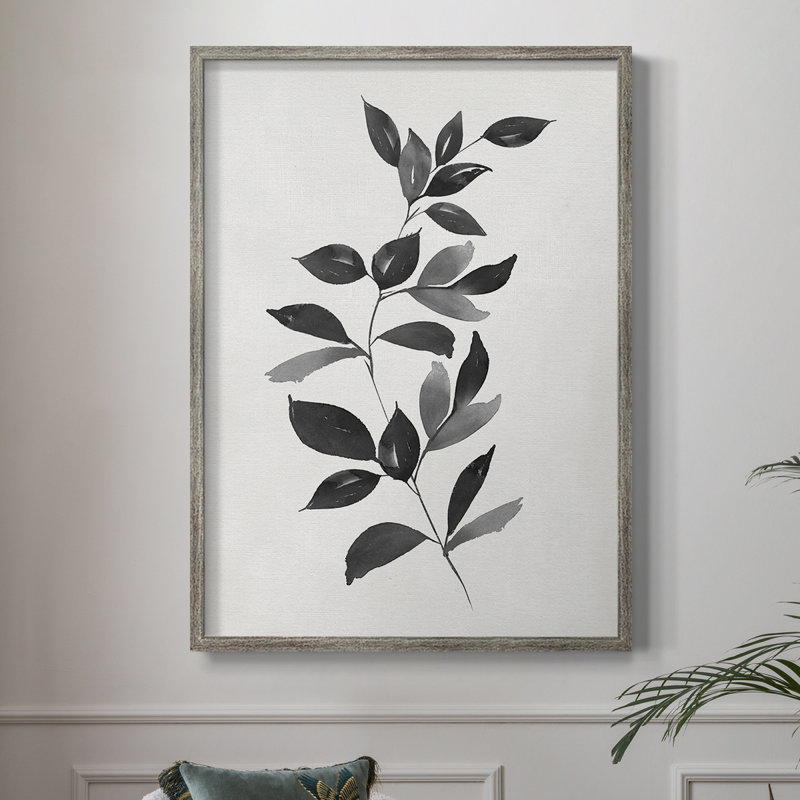 «Multi Leaf Montage I», reproduction encadrée - bois massif 46870, H 11 po x l 9 po
