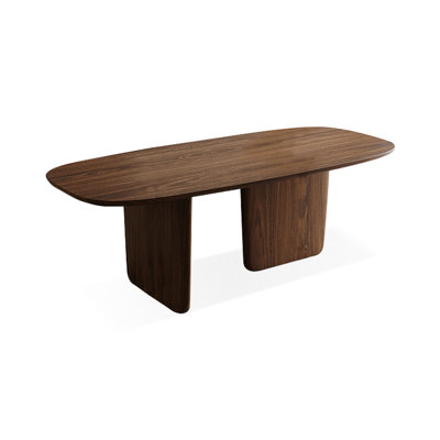 Nut-brown Rectangular Solid Wood Dining Table