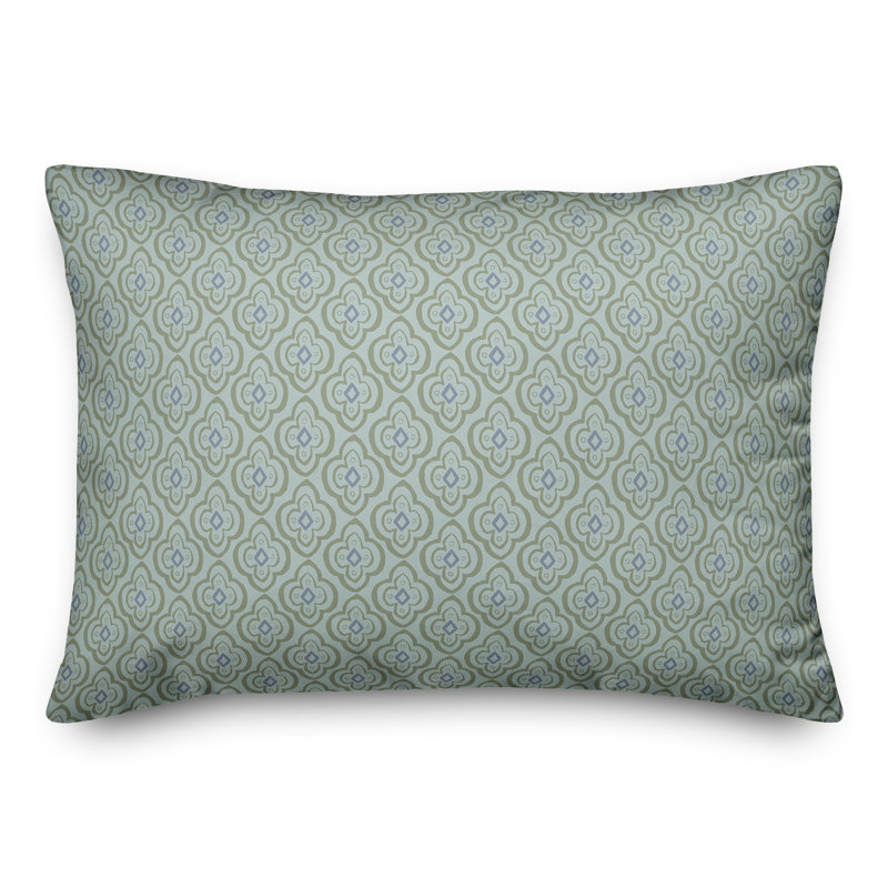 Coussin lombaire géométrique rectangulaire, Vert