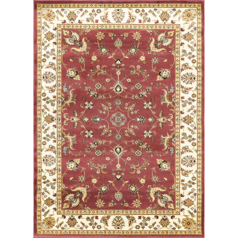 Remise en bois classique rouge 2 pi 7 po Tapis en polypropylène X 3