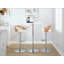 Tabouret de bar réglable avec pivot en métal et similicuir avec repose-pieds arrondi en T - ensemble de 3-702608889