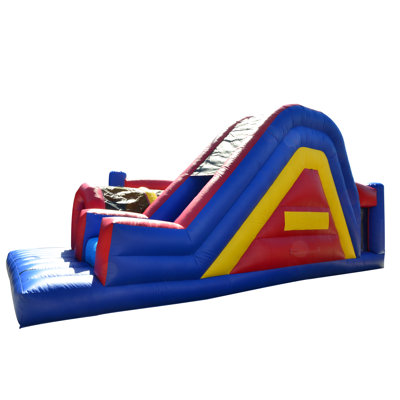 JumpOrange Rainbow Xtreme Obstacle Course Bounce House (with Slide and Blower)
