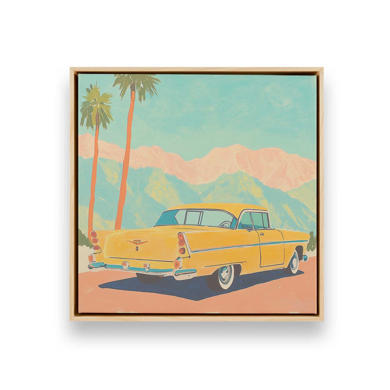 Reproduction d'art sur toile «Cadillac on Sunset I» par Walker Noble, «Floater», reproduction encadrée sans passe-par, Érable