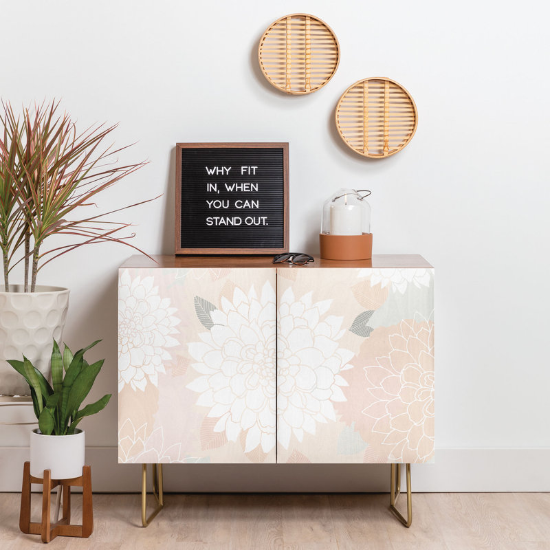 Iveta Abolina Ivory Rose 2 Door Credenza Cabinet, Brown