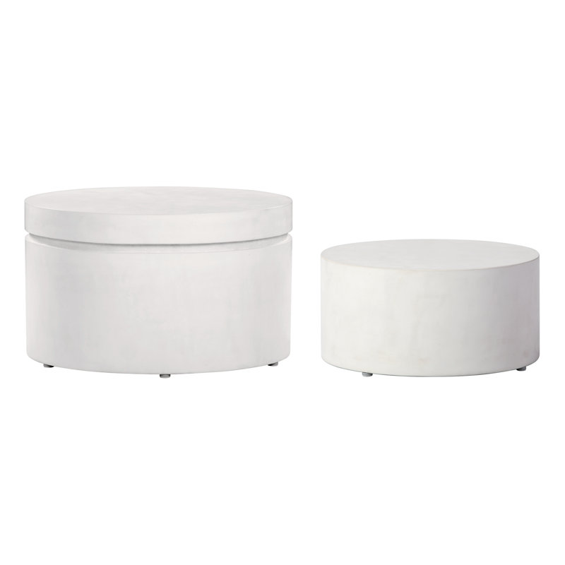 Ensemble de table d'appoint Serendipity Ring, Ivoire blanc