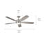 Ventilateur de plafond DEL standard à 5 pales 56 po avec télécommande et ensemble d'éclairage inclus Chilchinbito-675263254