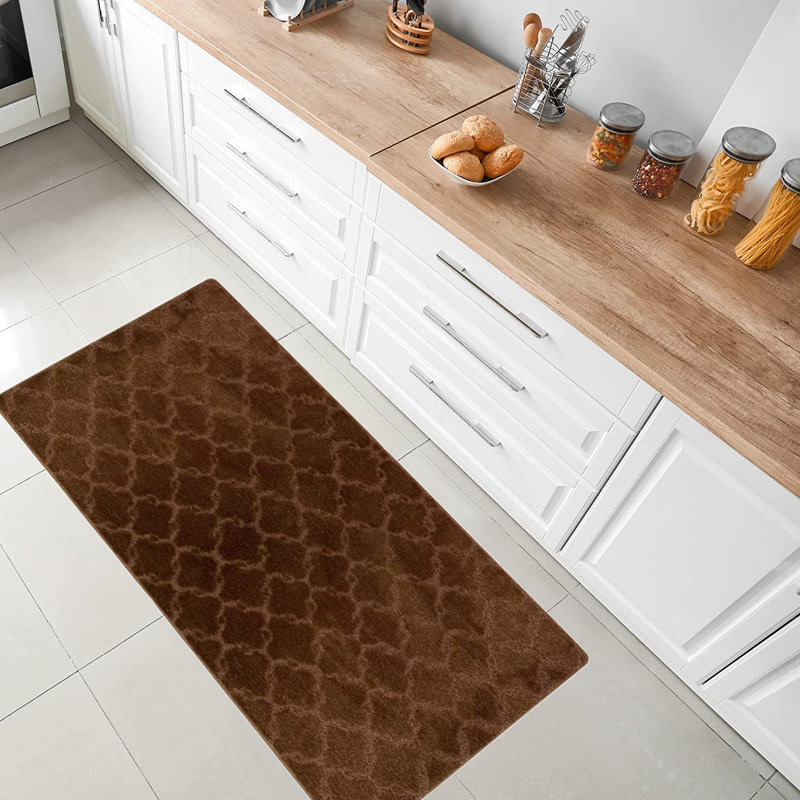 Tapis de cuisine, Rectangle 2 pi 8 po x 5 pi 4 po, Brun