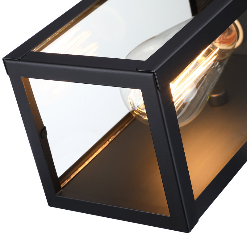 1-Light Outdoor Wall Light with Matte Black Finish, 10" H x 4.73" W x 4.73" D