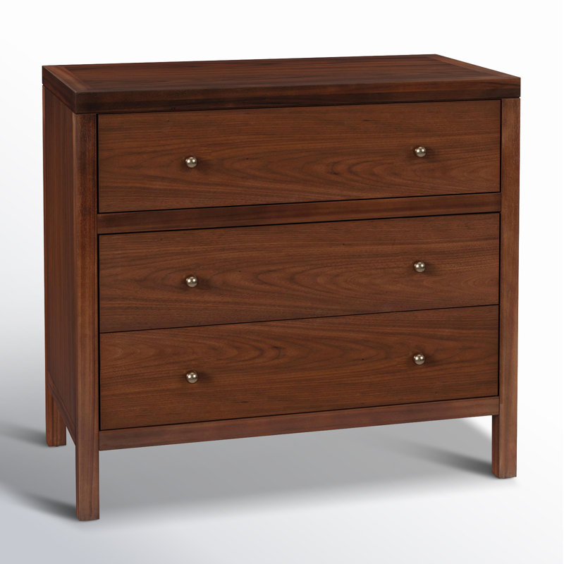 Celine 34" 3-Drawer Nightstand, Antique Taupe