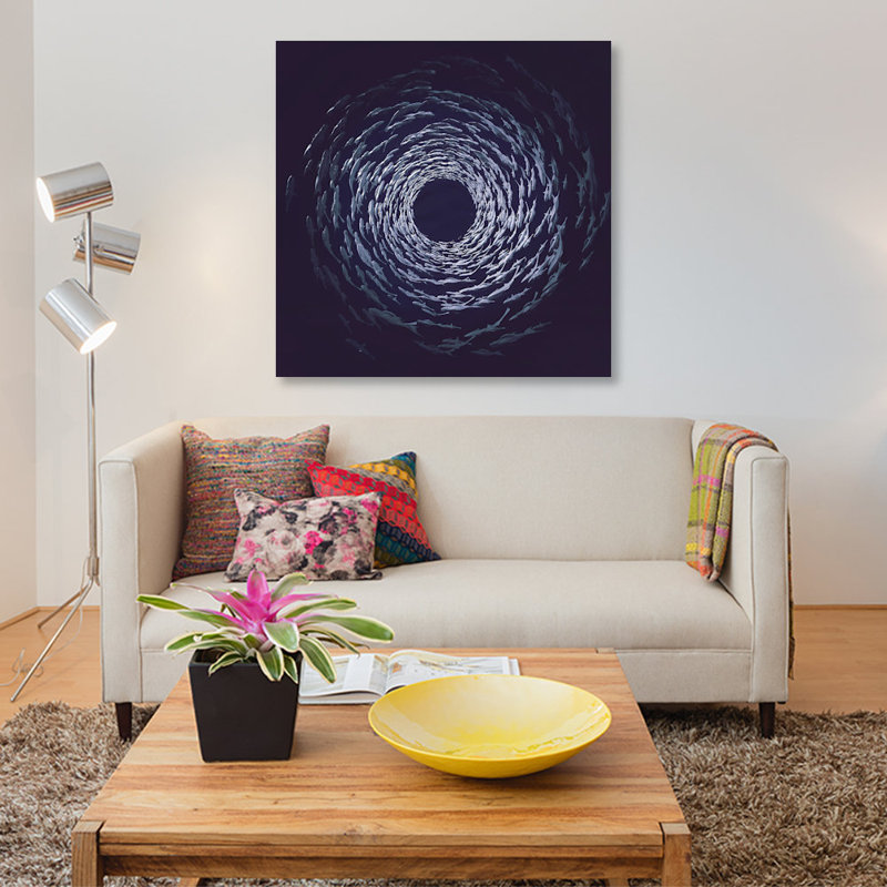 « hukku », reproduction d’impression sur toile tendue, H 37 po x l 37 po x P 1,5 po, Toile tendue, Pas de tapis