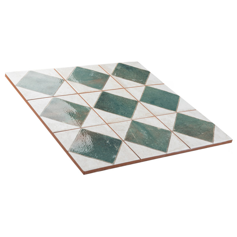 Kings Arles 13 In. X 13 In. Ceramic Floor And Wall Tile, Green/Beige
