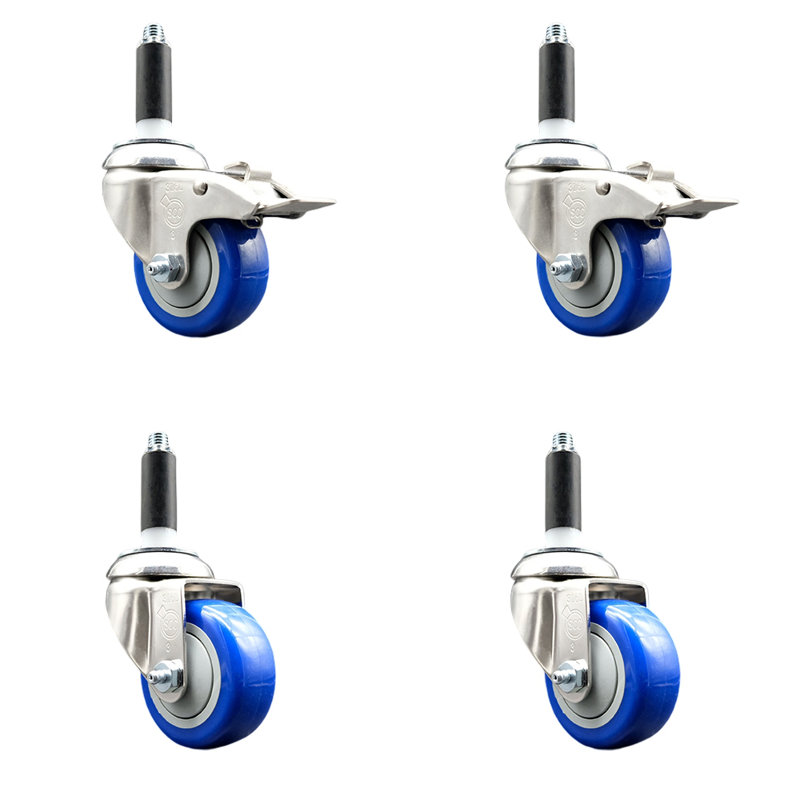 Ensemble de roulettes extensibles 3 pouces en acier inoxydable 316SS